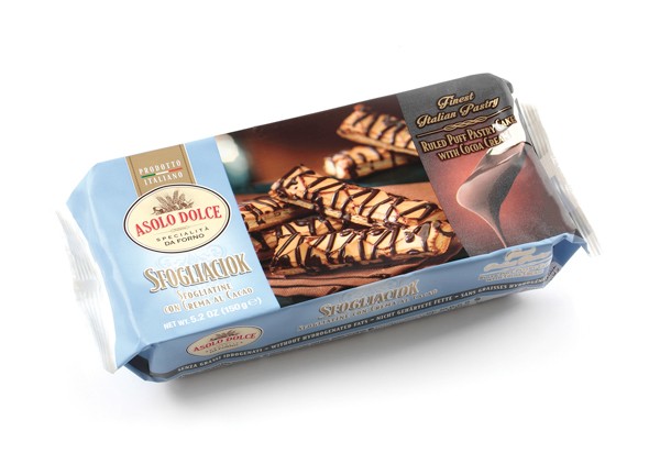 Pasta sfoglia, sfogliette ricoperte di cioccolata, produzione e vendita - Sfoglia Ciock 200gr