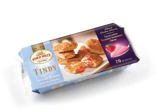 Tindy Filled with strawberry cream As tasty as in a pastry shop